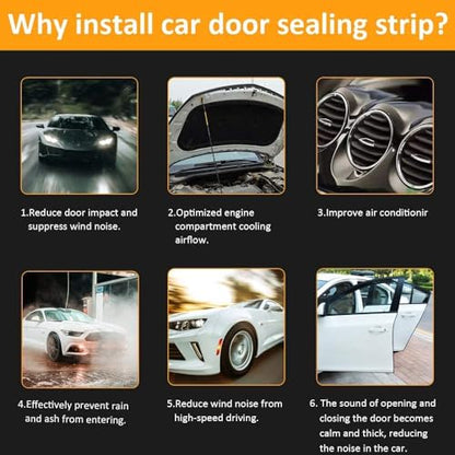 Automotive Weather Stripping Door Seal, 50 FT Car Door Rubber Seal Strip Trim Seal Gasket with Side Bulb for Cars Trucks Boats RVs and Home Applications - size: 50Ft