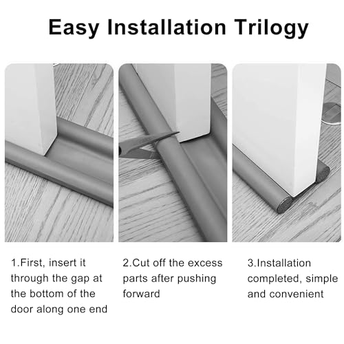 Door Draft Stopper, Under Door Noise Blocker, Sound Light Air Proof Sealer, Adjustable Soundproof Insulation Strip, Doors Draft Guard, 37.5 inch, White