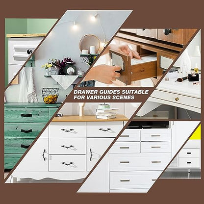 Drawer Slides for kenlin Rite-Trak II Drawer Guides Plastic 10 Pack Drawer Glides Undermount Drawer Slides Stopper for Dresser Drawer Replacement Parts Drawer Rails Repair Kit