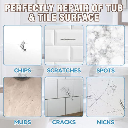 White Touch Up Paint, Furniture Cabinets Wall PaintPen, Multi-Surface Touch Up Pen, Quick-Dry White Porcelain Paint for Scratches and Spots on Dresser, Door, Floor, Appliance and Bathtub (1.5 Liters)
