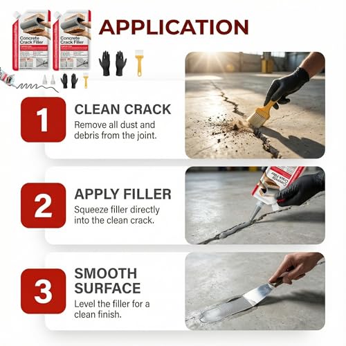 Concrete Crack Filler 2-Pack 2.2LB Grey, Self-Leveling High Elasticity Cement Sealant, Waterproof Repair Caulk for Driveway, Patio, Sidewalk, Garage, Basement– Professional-Grade Durability - style: 2 Pack/ 2.2LB