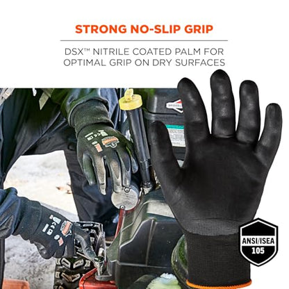 Ergodyne ProFlex 7001 Nitrile Coated Work Gloves, DSX Nitrile Palms for Optimal Grip with Dry Surfaces, Abrasion Resistant, 18g, Touchscreen Capable - size: 2x-large (Pack of 1)