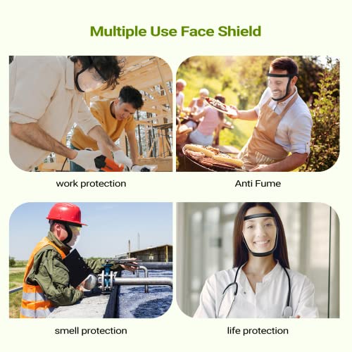 3 Pack Clear Full Safety Face Shield for Adults Women Men(Not Fit Wear Glasses), Adjustable& Reusable Super Protective Face Shields with Super Lightweight, High-Definition, Anti-Fog - size: 3 Pack
