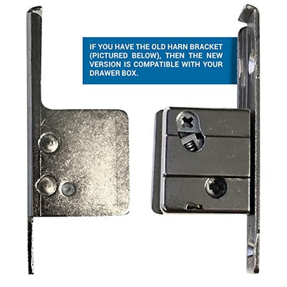 Rok Hardware Harn Impaz Drawer Box Slide Runner Left/Right Clip On Screw On Front Fixing Bracket Pair (1 Pair, Left/Right) - style: 1 Pair, Left/Right