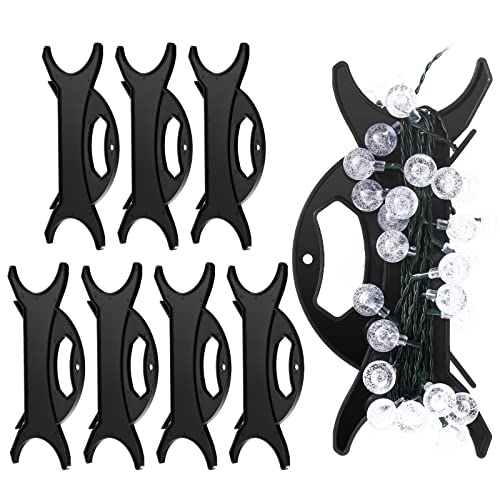 All Purpose Light and Cord Wind Up Reel Extension Cord Storage Organizer Holder Christmas Light Organizer Wrap Wind Up Value Pack for Wire Hose Storage(Black,8 Pieces) - color: Black