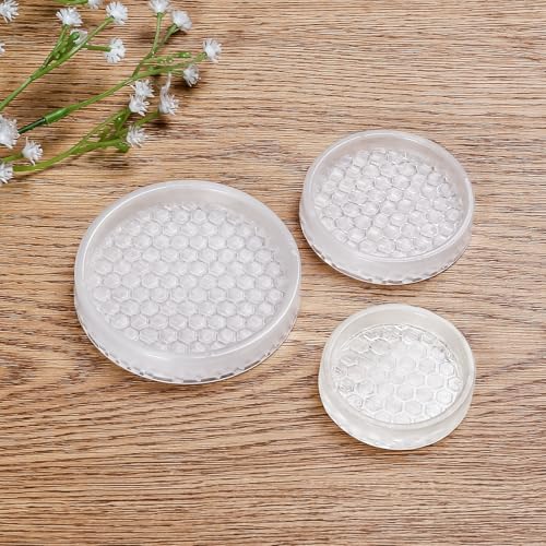 Clear Non Slip Furniture Pads - 2" Anti Slide Caster Cups, 12PCS Round Furniture Coasters for Hardwood Floors & Carpet, Wood Floor Protectors for Furniture Leg, Table Chair Couch Bed Stoppers - size: 2" 12pcs clear