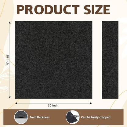 3 Pack Recliner Floor Protectors 30"x 30", Non-Slip Felt Furniture Pads for Hardwood Floors & Carpet, Anti-Slide Felt Mats to Prevent Furniture Moving & Scratching