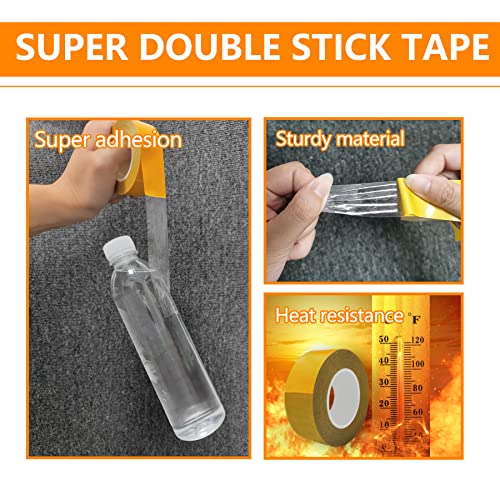 Birllaid Double Sided Tape Heavy Duty for Crafts,Thin Two Sided Tape with Removable Acrylic Clear Adhesive,Super Strong Tape 1Inch x 50 Feet for Arts & Crafts,Photos,Scrapbook,Woodworking