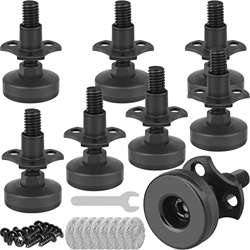 Heavy Duty Furniture Levelers 3/8''-16 Thread w/ T-Nut Kit Furniture Leveling Feet Adjustable Furniture Levelers for Tables,Cabinets,Chairs,Workbench,Sofa and More,Large Base Supports 2640LBs-8 Packs - color: 8 Packs Black