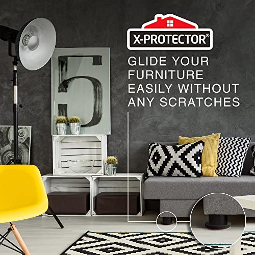 Felt Furniture Sliders for Hardwood Floors X-PROTECTOR 8 PCS 4 3/4” - Furniture Slider with Unique Design - Heavy-Duty Furniture Movers for Hard Surfaces - Felt Sliders - Move Your Furniture Easily! - size: 8 Pcs 4 3/4 Inch (New)