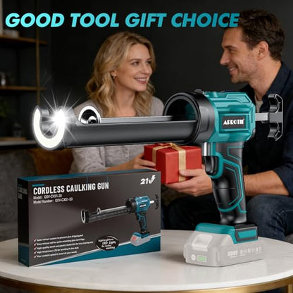 Electric Caulking Gun Compatible with Makita Battery, Cordless Caulk Gun w/ 4 Adjustable Speeds, LED Light, Drip-Free Adhesive 10OZ Caulk Gun for Filling, Sealing (No Battery) (10 oz)