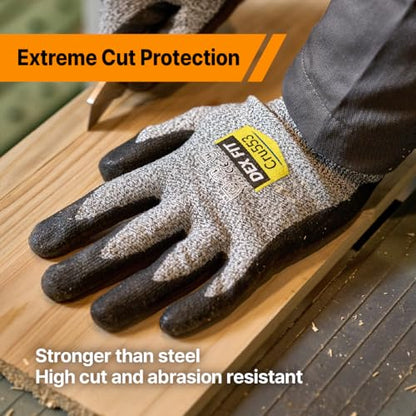 DEX FIT Level 5 Extreme Cut Resistant Gloves Cru553 Thin, Non-Slip Power Grip, Professional Grade 3D Comfort Fit, Thin & Lightweight, Breathable, Touchscreen Compatible, Itch-Free; Blue XS (6) - color: Blue, size: X-Small(1 Pair)