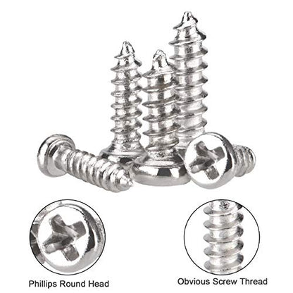1000Pcs mini Screw kit M1 M1.2 M1.4 M1.7 Phillips pan Head Micro Screws Self-Tapping Electronic Small Metric Screw PA Nickel-Plated - color: Silver