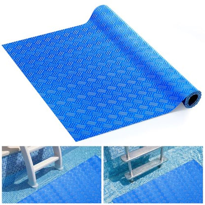 Breling 16" x 36" Swimming Pool Ladder Mat, Protective Pool Ladder Pad Step Mat with Non Slip Texture for Above Ground Swimming Steps Liners and Stairs(Striped) - size: 16" X 36", style: Striped