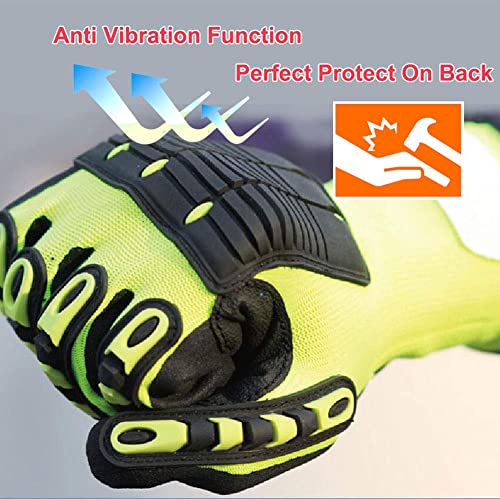 Anti-Vibration Heavy Duty Safety Work Gloves,Cut Resistant Safety Anti Impact Gloves,Excellent Grip. - size: Large (Pack of 1)