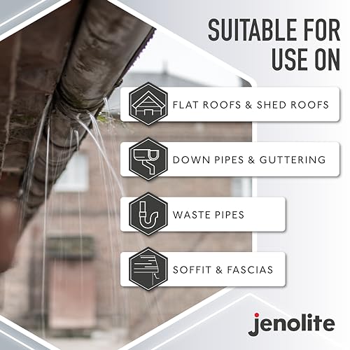 JENOLITE Stop Leak Sealer Spray - Instant Waterproof Sealant Spray - Fills, Seals & Stops Leaks | Perfect for Gutters, Flat Roofs, Waste Pipes, and More - Clear, 400ml (14 Ounces) - style: Clear - 400ml (Pack of 1)