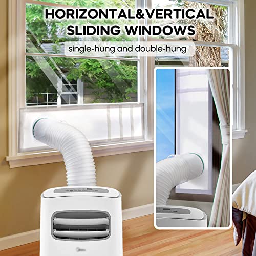 Loviga Portable Air Conditioner Window Kit, Window Vent Seal Kit for Portable Air Conditioner Dryer, 2022 Upgraded 100% Sealing Waterproof Easy to Install, 10x40-64 inches Length Adjustable - color: Sliding/Hung Window-10"x64" (25x162cm)