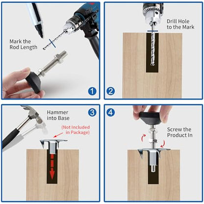 BORDSTRACT Furniture Leveling Feet, 2 pcs M6 10KG Adjustable Levelers & Leg Extenders for Cabinets Sofa Tables Chairs Raiser