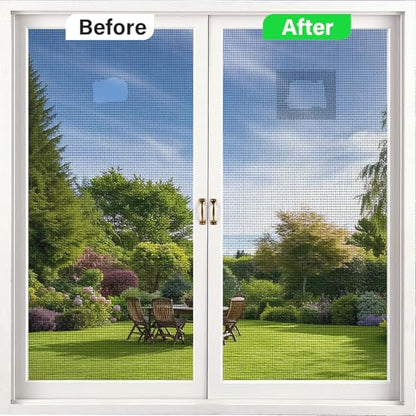 Window Screen Repair Tape, Made of 3M Tape, Screen Repair Kit for Small Holes and Tears of Windows, Doors, Mosquito Net, Strong Adhesive Patch Kit Fiberglass Mesh Tape (Transparent) - style: Transparent
