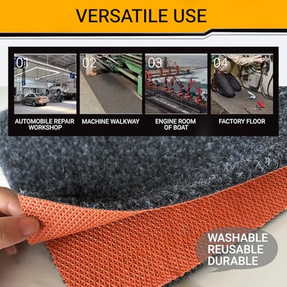Oil Spill Mat Thick 1/3", 64" x 32" Heavy Duty Rubber Garage Floor Protector Mat for Driveway Outdoor, Absorbs Grease Water Leak-Resistant Carpet for Under Car Auto Golf Cart Mower Washer, Black - size: 64"L x 32"W x 0.3"Th