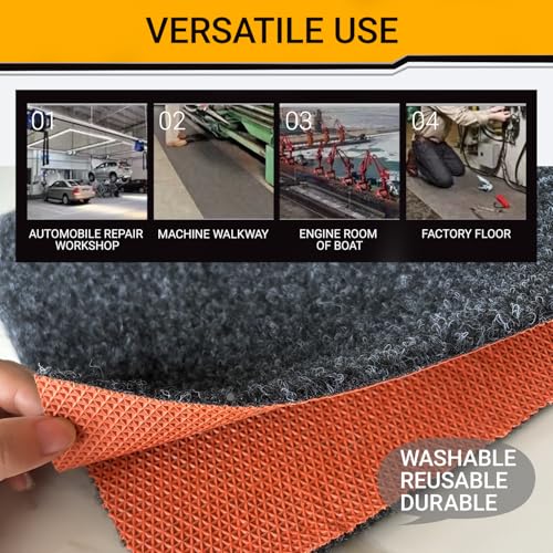 Oil Spill Mat Thick 1/3", 72" x 60" Heavy Duty Rubber Garage Floor Protector Mat for Driveway Outdoor, Absorbs Grease Water Leak-Resistant Carpet for Under Car Auto Golf Cart Mower Washer, Black - size: 72"L x 60"W x 0.3"Th