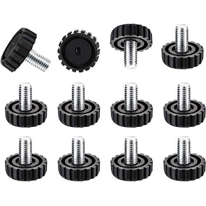 Hotop 30 Packs M8 Screw on Furniture Glide Leveling Foot Adjustable Diameter Home Black Metal Table Desk Glide Leg Leveler Leveling Foot Adjuster