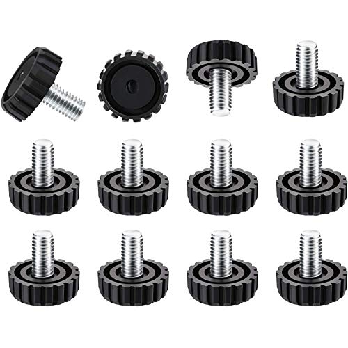 Hotop 30 Packs M8 Screw on Furniture Glide Leveling Foot Adjustable Diameter Home Black Metal Table Desk Glide Leg Leveler Leveling Foot Adjuster