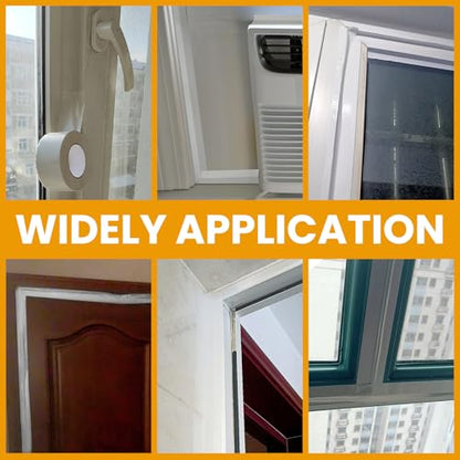 White Window Weather Sealing Tape,Window Draft Isolation Sealing Film Tape,Window AC Seal Air Conditioner Sealing Tape No Residue, Self Adhesive for Keep Out Cold Air Dust Rain, Waterproof - color: White, size: 2 Inch x 65 FT