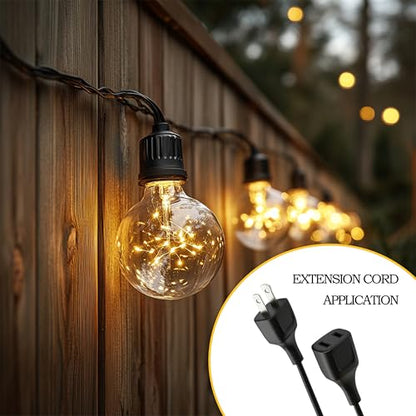 Power Extension Cord Black Polarity Cable Cord Indoor Use with 125V 5A 625W 2-Prong 2 Outlets Ideal for Holiday Lights, Lamps, Security Cameras, Appliance 16FT (1 Pack) - size: 16FT Black (1 Pack)