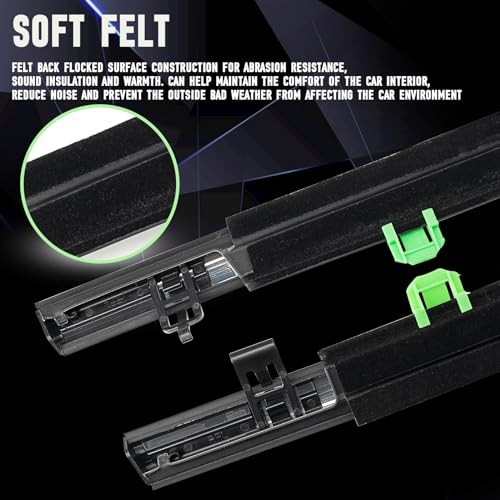 Door Window Trim Seal Weather Stripping Moulding Belt Glass Sweep Felt Kit Fit Honda CRV CR-V 2007 2008 2009 2010 2011 Replaces 72410-SWA-A01 72450-SWA-A01 72910-SWA-A01 72950-SWA-A01(Chrome) - size: Crv 2007-2011