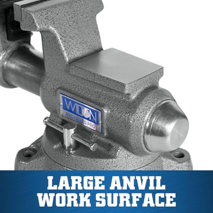 Wilton Mechanics Pro Bench Vise, 4-1/2" Jaw Width, 4" Jaw Opening, 3-1/2" Throat (Model 845M) - size: 4-1/2 in.