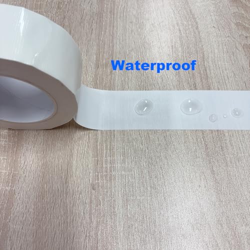 White Duct Tape Heavy Duty Waterproof, 2 Inches x 32 Yards, Strong, Durable, Easy-Tear by Hand, Residue-Free for Home Repairs, Fixed Carpet Edge, DIY Projects - color: White