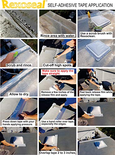 Rexoseal All-Weather Waterproofing Repair Tape - UV and High-Temperature Resistant Tape - White, 5 inch x 32 feet