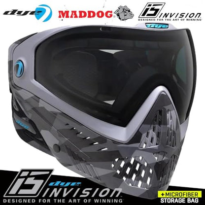 Maddog Dye i5 Thermal Anti-Fog Paintball Airsoft Mask Goggle System Combo with Microfiber Bag | Safety Certified Protection - color: Cb Urban Camo