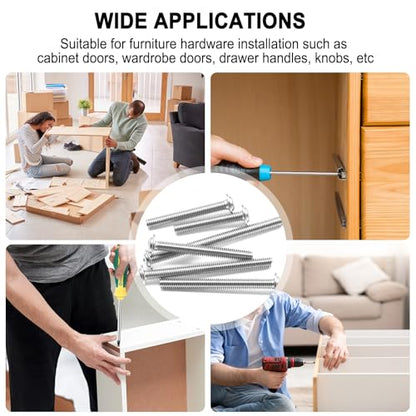 Twidec/130PCS M4 Cabinet Pulls Knobs Screws Assortment Kit,25/30/35/40/45/50mm Metal Phillips Machine Screw Pan Washer Head for Cabinet Drawer Closet Handle Install - size: M4 Assorted Sizes, style: Pan Head With Washers