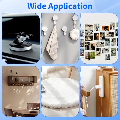 Hecila 40PCS Clear Double Sided Adhesive Pad Heavy Duty Double Sided Adhesive Mounting Circle Tape Waterproof High Strength No Residue Removability Washable Sticky Patch for Craft Wall Mounting Home