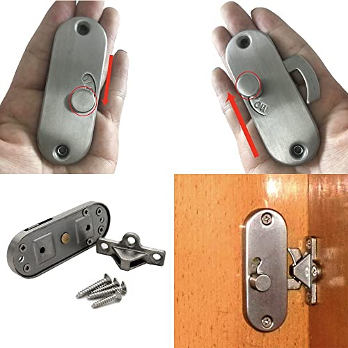 Sliding Bolt Door Lock,Slide Locks for Inside Door,90 Degree Moving Door Right Angle Buckle Privacy Lock, 90 Degree Latch