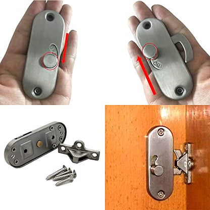 Sliding Bolt Door Lock,Slide Locks for Inside Door,90 Degree Moving Door Right Angle Buckle Privacy Lock, 90 Degree Latch
