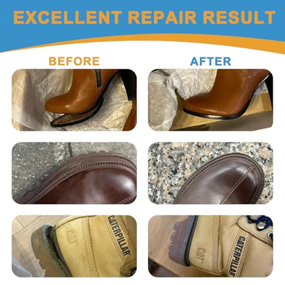4OZ Shoe Repair Glue with Brush Applicator,Waterproof Strong Clear Shoe Adhesive for Boots, Sneakers,Heels,Leather & Rubber
