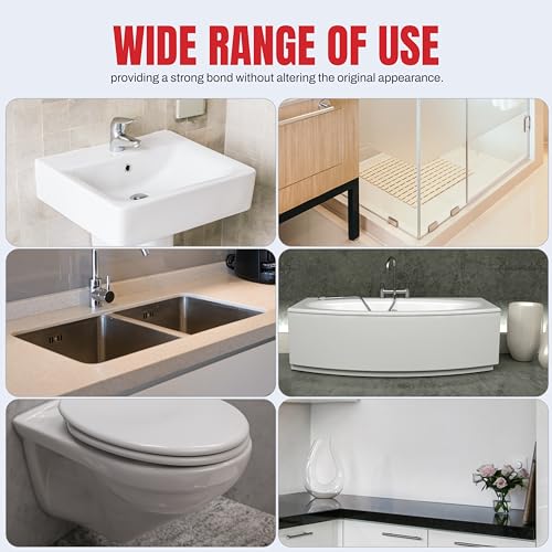 GH1200 White Silicone Sealant - 150 ML/5 FL Oz Waterproof Sealant for Kitchen & Bathroom - Shrink & Crack Proof Silicone Caulk - Indoor & Outdoor Use Sealant - Strong Formula Silicone Adhesive Tube