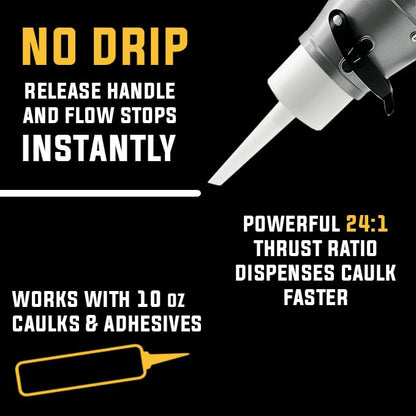 SILIGUN™ PRO Compact 24:1 Caulking Gun - No Drip Caulk Gun - Patent Design - Lightweight Aluminum Frame - Works with all 10 oz Tubes (SILIGUN PRO Complete Kit) - color: Siligun Pro Complete Kit