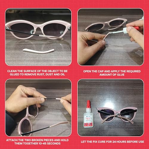 GH1200 (2-in-1) Super Glue for Plastic with Brush Applicator & Nozzle - Fast Setting Plastic Glue Heavy Duty for Solid Bonds, DIY & More, Crystal Clear & No Stain Glue - style: 20g Plastic Glue Brush & Nozzle