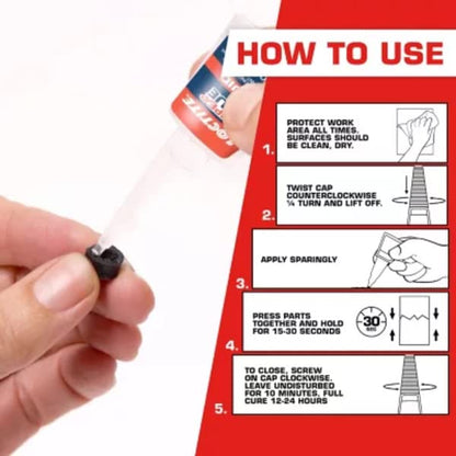 Loctite Super Glue Liquid Longneck Bottle, Clear, 0.35 fl oz Bottle, 6 Pack - Superglue for Plastic, Wood, Metal, Crafts & Repair, Cyanoacrylate Adhesive Instant Glue, Quick Dry - size: 0.35 fl oz (Pack of 6)