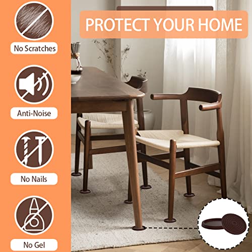 Furniture Coasters Non-Slip Bed Leg Pads Round Rubber Anti Sliding Caster Cups for Hardwood Floors Brown 16PCS 2.5inch - size: 2.5in Brown 16Pcs