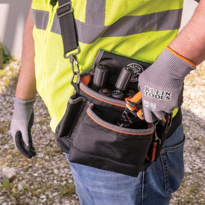 KLEIN TOOLS 60586 Work Gloves, Knit Dipped Cut Resistant ANSI A2 Nitrile Coated Gloves, HPPE Fabric, Touchscreen Capable, X- Large, 2-Pair - size: X-Large