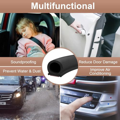alophoty 20 Ft Rubber Weather Stripping Door Seal, D Shaped Automotive Weather Stripping, Car Door Seal Strip, Self Adhesive Soundproofing Weatherstripping for Doors Windows Car Truck Auto - size: 0.59"x0.59"-20ft