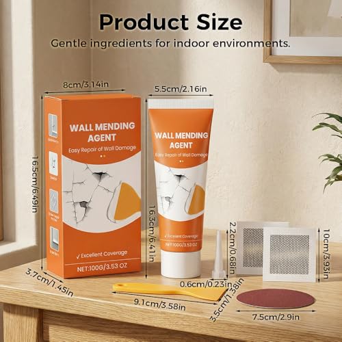Drywall Repair Kit Hole Repair Patch Kits Wall Spackle Repair Paste Wall Mending Agent Quick Fix Solution, Wall Mending Agent, Wall Spackle with Scraper (1PC) - color: 1PC