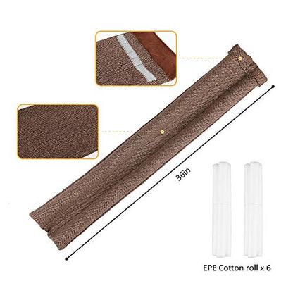 VISEMAN 36 Inch Under Door Stopper-Door Noise Blocker, Double Sided Door Stopper, Machine-Washable - color: Nylon-cotton Coffee