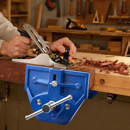 VEVOR Woodworking Vise, 7 Inch Jaw Width, Quick Release Wood Bench Vise, 8 Inch Max Jaw Opening, Heavy-duty Cast Iron Construction, Workbench Vice with Adjustable Front Stop, for Woodworking Drilling - size: 7inch