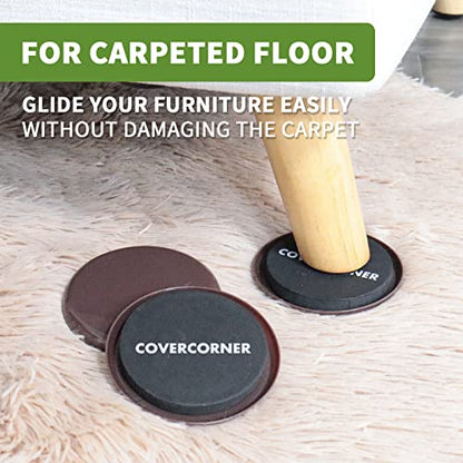 Furniture Sliders for Carpet 8 PCS - 3 1/2 inch Furniture Moving Slider Chair Legs Floors Protectors– Move Your Furniture Easy & Safely(for Carpet) Brown - size: 8 PCS 3 1/2 inch Brown